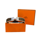 01_IHRSCHMUCK_Hermès Clic H Armreif, Farbe: Schoko braun in Silberne Farbe, Größe: 1,00cm