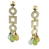 01_IHRSCHMUCK_Artikel_076_750er Gelbgoldohrhänger-Stecker mit Citrin, Aquamarin und Peridot Anhängern in briolet Schliff