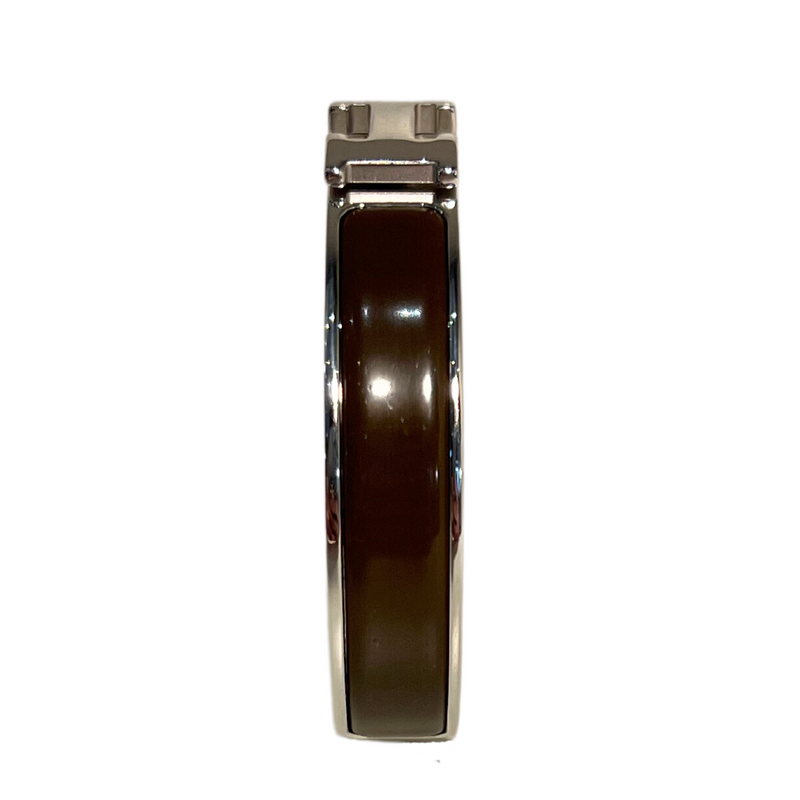 03_IHRSCHMUCK_Hermès Clic H Armreif, Farbe: Schoko braun in Silberne Farbe, Größe: 1,00cm