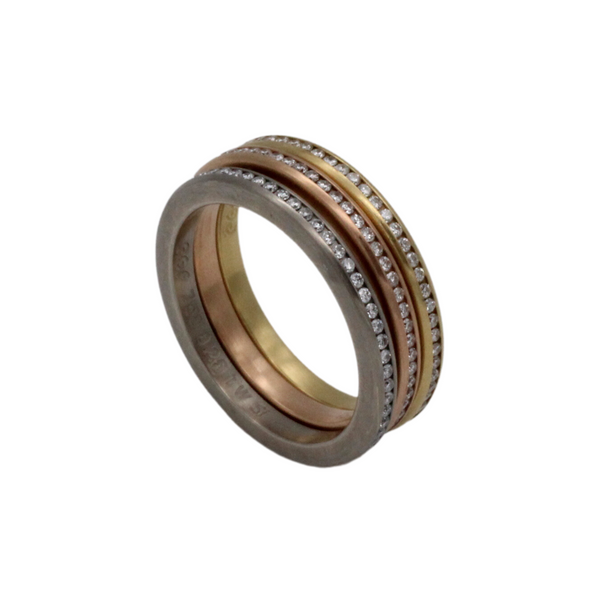 02_IHRSCHMUCK_Artikel_126_LT_GO270223-001/20_750er Weißgold/Gelbgold/Rosegold Tri-color Memoryring Set