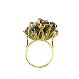 013_ 05_multi-color 585er Gelbgoldring mit ca 6,5 ct Farbedelsteinen und ca 0,20 ct Diamanten
