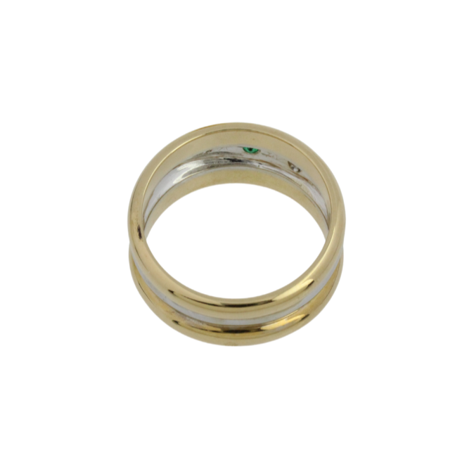 Evergreen Smaragdring in 750er Weiß / Gelbgold